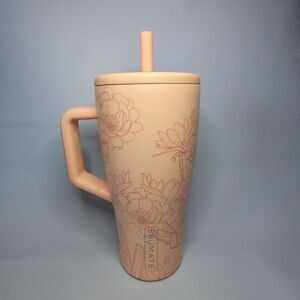30oz BRÜMATE ERA — CACTUS FLOWER with STRAW COVERS — USED (Cosmetic Lid Dent)